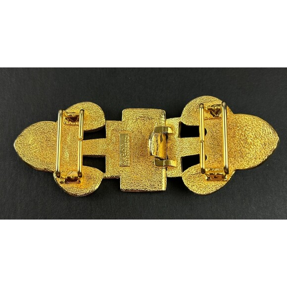 Vintage Accessocraft NYC Bold Interlocking Belt Buckle Gold Tone Signed main image 5